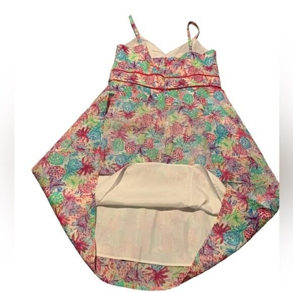 Chetta B Babydoll Dress Tropical Pineapple Novelty Print Multicolor Size 12 - Picture 9 of 13